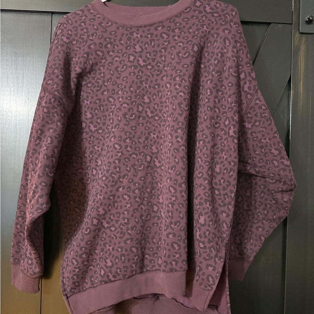 American Eagle Outfitters Mauve Leopard Print Sweater